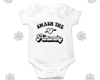 Feminist Baby Bodysuit: Smash The Patriarchy, Personalised Baby Shower Gift