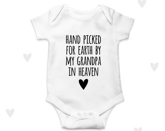 Grandpa Baby Bodysuit Heaven Angel Grandad Personalised Keepsake Gifts