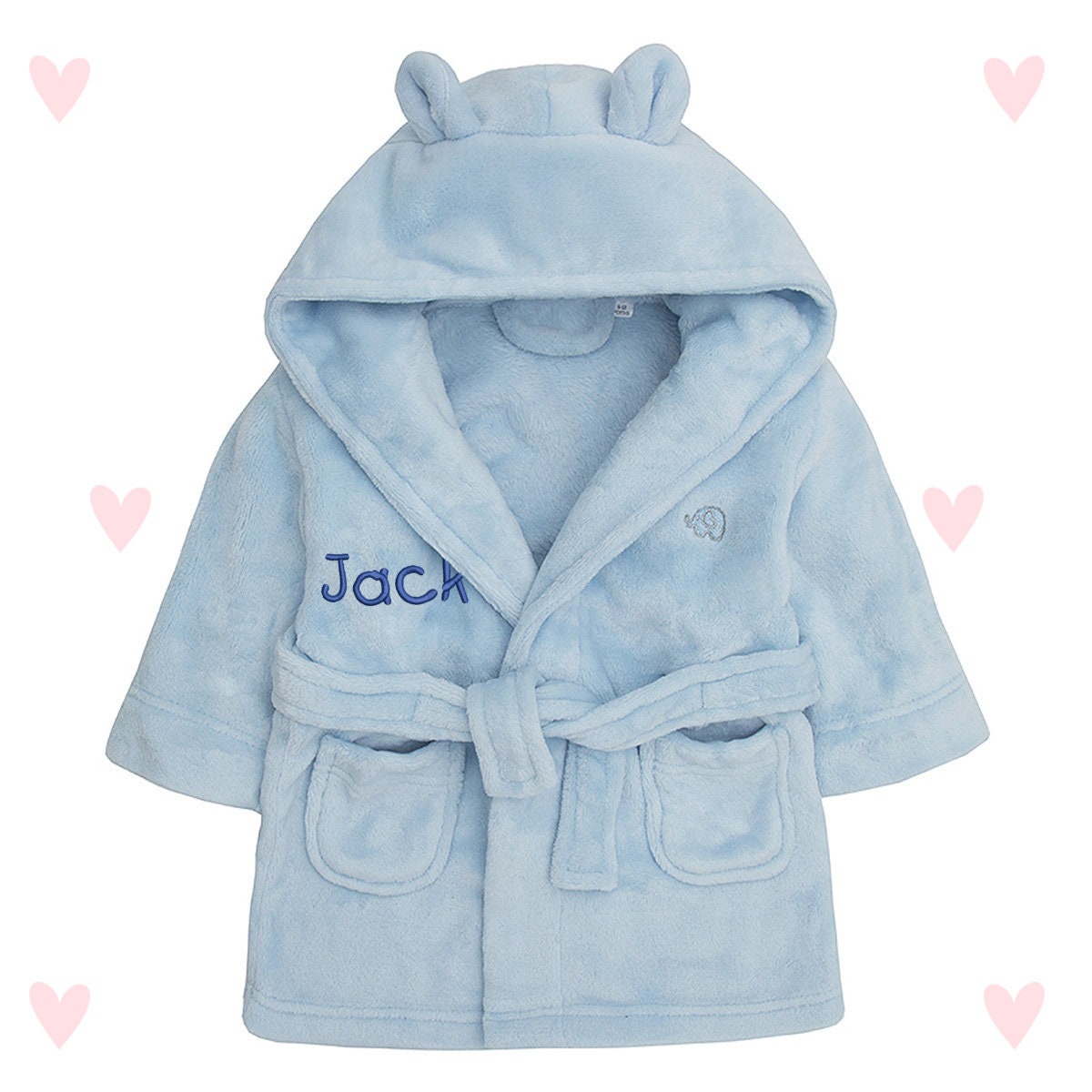 Baby Bath Robes Personalised White Pink Blue Gifts - Etsy