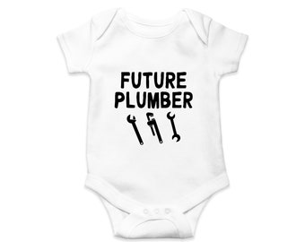 Future Plumber Babygrow Personalised Baby Bodysuit Unisex Funny Baby Gifts
