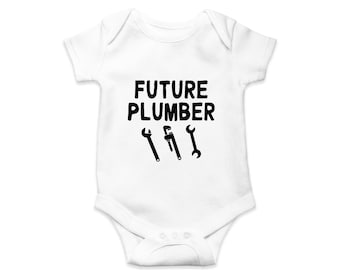 Future Plumber Babygrow Personalised Baby Bodysuit Unisex Funny Baby Gifts