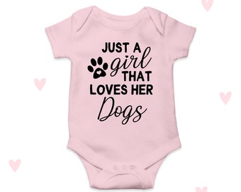 Dogs Baby Grow Cute Baby Girl Gifts Personalised Puppy Dog Lover Newborn Outfit