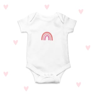 Rainbow Baby Grow Embroidered Newborn Gifts Pink Blue Yellow