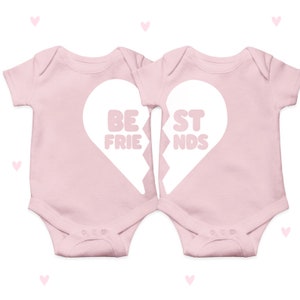 Best Friends Baby Grow Set Twin Besties BFF&#39;S Baby Bodysuit