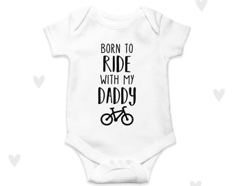 Ride Bikes With Daddy Baby Grow Cycling gepersonaliseerde romper