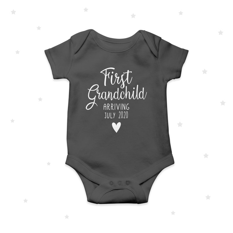 First Grandchild Baby Announcement Personalised Baby Grow Etsy UK