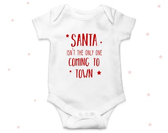 Christmas Baby Announcement Santa Surprise Baby Grow Cute