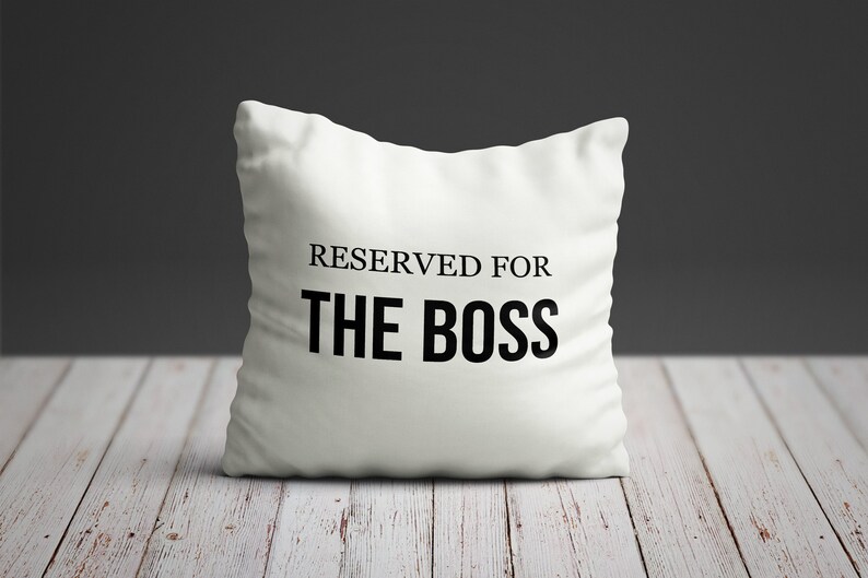 Reserved for the Boss personalised Cushion Pillow Gift For Him Square Cushion Dad Old man Pa Daddy image 1