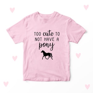 Pony Kids T-shirt Horses Equestrian Girls Boys Clothing Cute
