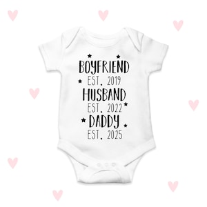 Boyfriend Husband Daddy Baby Announcement Baby Grow