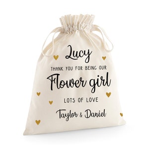 Personalisierte Blumenmädchen Tasche, Hochzeit Andenken, Braut Dankeschön Geschenk
