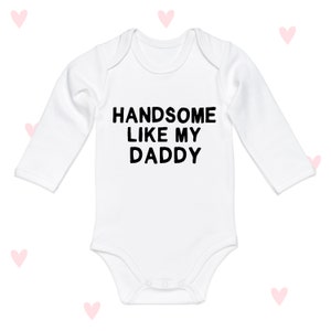 Guapo papá bebé crece manga larga niños papá personalizado regalos de baby shower