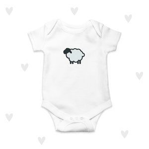 Sheep Baby Embroidered Bodysuit Cute Newborn Lamb Farm Theme Gifts