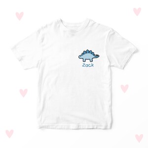 Gesticktes Dinosaurier Kinder T-Shirt: Personalisierte Baumwollkleidung