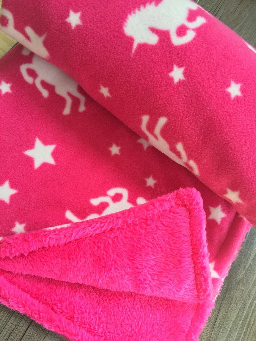 Stunning Hot Pink With White Unicorn Dog Blanket Various Etsy