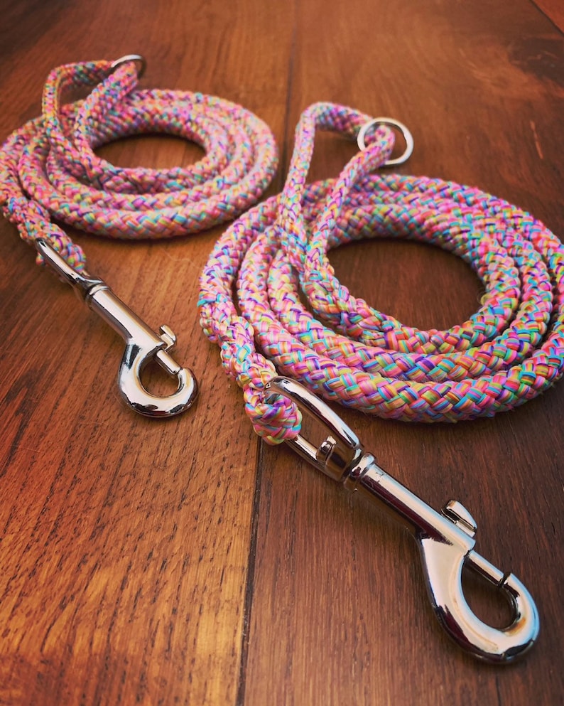 Beautuful Pastel Rainbow Soft Rope Dog Lead Perfect for Any Etsy UK