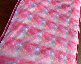 Pink Galaxy Dog Bed Duvet Cover: Washable Cotton Pet Bed (90x70cm)