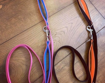 20mm Control Dog Lead with Traffic Handles: Handmade Training Lead