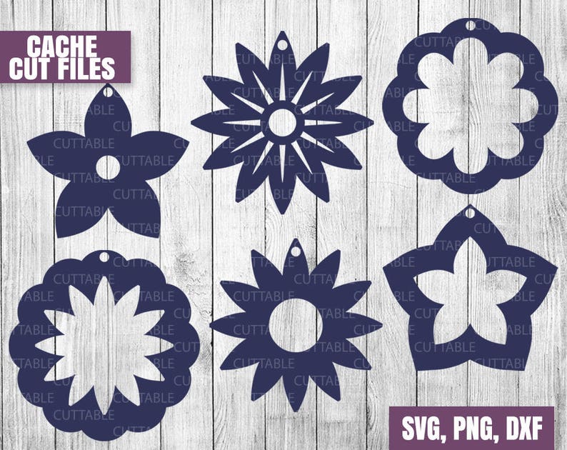 Download Flower earring SVG cut files Flower petal cut file ...