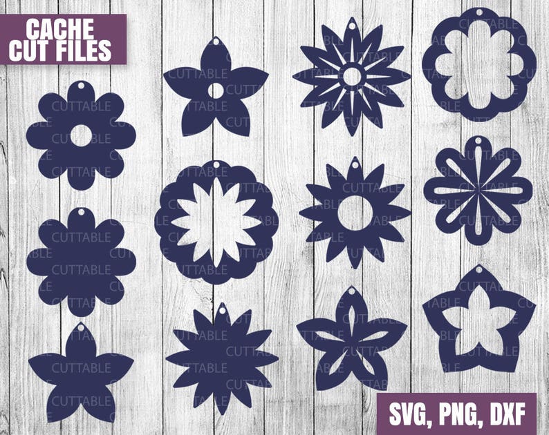 Download Flower earring SVG cut files Flower petal cut file ...