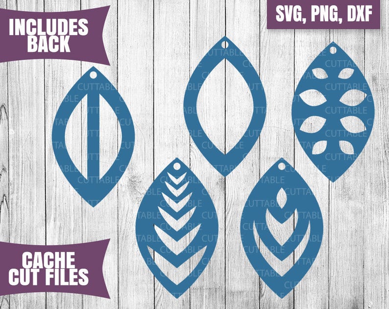 Download Leaf earring SVG cut files Drop leaf stack earring cut ...