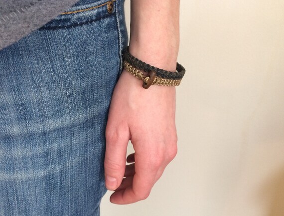 Micro Cordon Bracelets U.S Noir//Tan vendeur-Handmade Paracord Bracelet