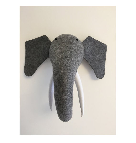 stuffed elephant wall mount