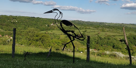 Der Reiher Metall Corten Erhellt Und Belebt Ihren Garten Etsy