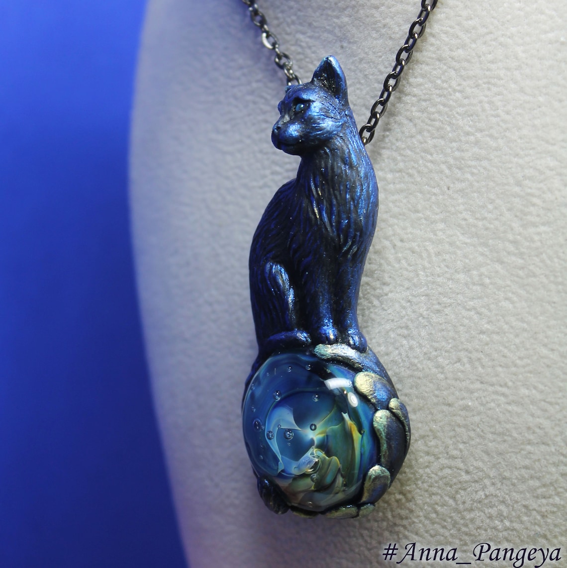 Cat necklace Black cat pendant Cat jewellery Etsy