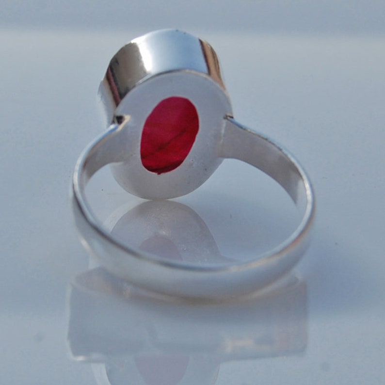Oval Faceted Red Ruby handmade Ring Jewelry natural Ruby ring Natural Ruby 925 sterling silver gift Ring