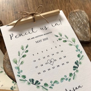 Pencil Us In, Save the Date, Change of Date, Rustic Wedding, Unique Invitations