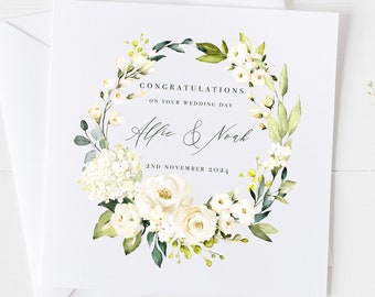 Wedding Card, On Your Wedding Day Congratulations Card, Mr & Mrs Keepsake Gift Card, Personalised Wedding Date Card, Just Married