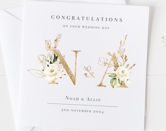 Wedding Card, On Your Wedding Day Congratulations Card, Mr & Mrs Keepsake Gift Card, Personalised Wedding Date Card, Just Married