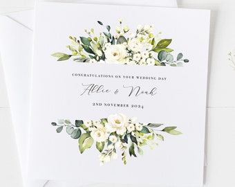 Wedding Card, On Your Wedding Day Congratulations Card, Mr & Mrs Keepsake Gift Card, Personalised Wedding Date Card, Just Married