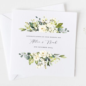 Hochzeitskarte, an Ihrem Hochzeitstag Glückwunschkarte, Mr & Mrs Andenken Geschenkkarte, personalisierte Hochzeitsdatumskarte, gerade verheiratet