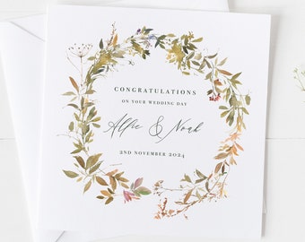 Wedding Card, On Your Wedding Day Congratulations Card, Mr & Mrs Keepsake Gift Card, Personalised Wedding Date Card, Just Married
