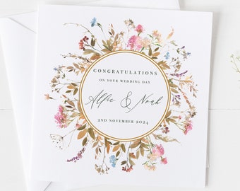 Wedding Card, On Your Wedding Day Congratulations Card, Mr & Mrs Keepsake Gift Card, Personalised Wedding Date Card, Just Married