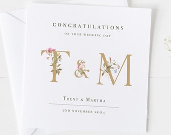 Wedding Card, On Your Wedding Day Congratulations Card, Mr & Mrs Keepsake Gift Card, Personalised Wedding Date Card, Just Married