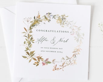 Wedding Card, On Your Wedding Day Congratulations Card, Mr & Mrs Keepsake Gift Card, Personalised Wedding Date Card, Just Married