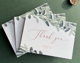 Olive Design Wedding Guest Thank You Card | Wedding Gift Thanks Cards | Thank You for Our Gift Note Card