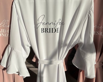 Personalised Bridal Ruffle Robe, Bridesmaid Gift, Bridal Dressing Gown, Wedding Morning Gift, Bridal Wear
