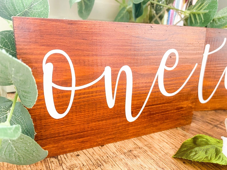 Wooden Table Numbers Rustic Wedding Table Names Dark Oak Etsy UK