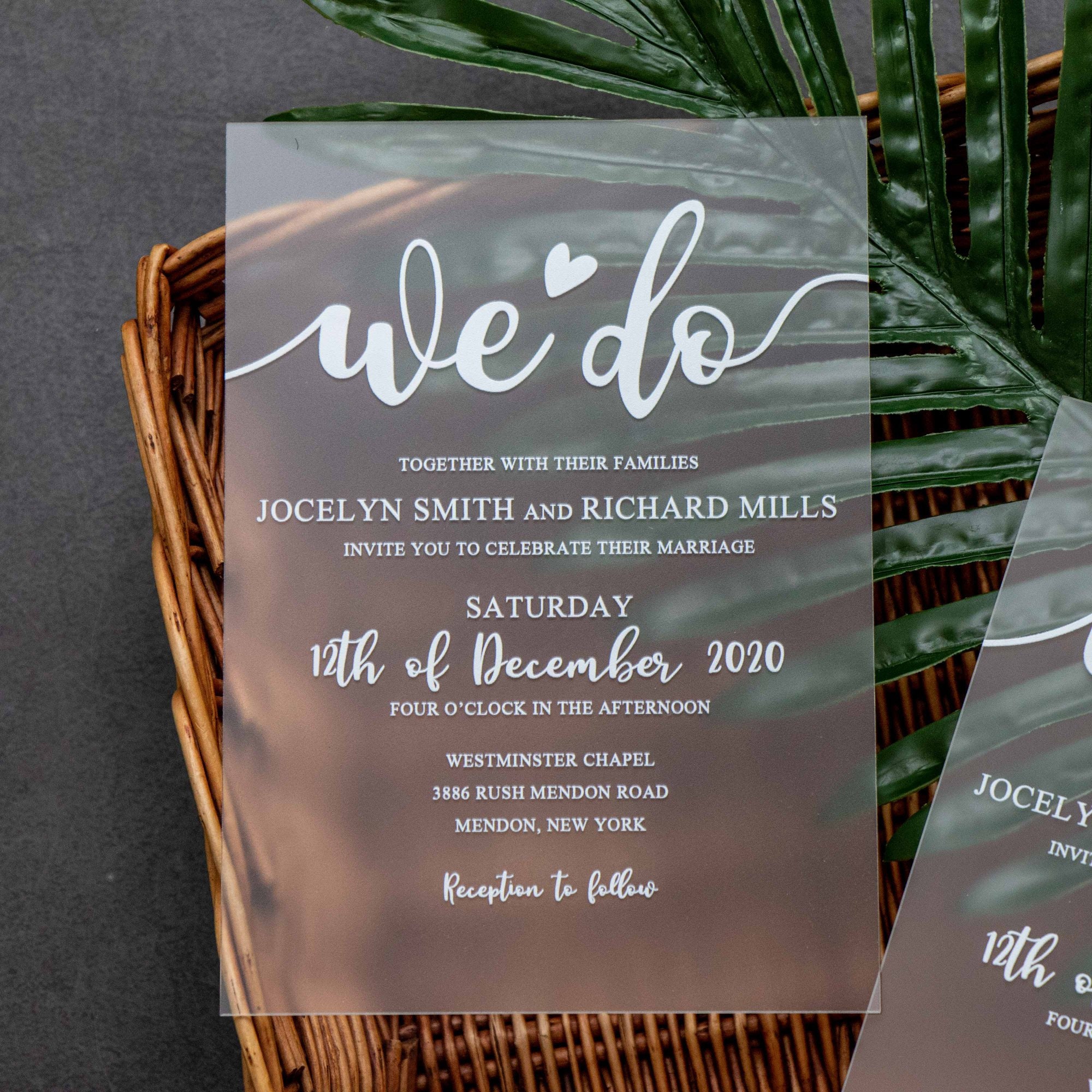 Frosted Acrylic We Do' Wedding Invitation Acrylic Etsy