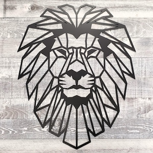 Geometric Lion Metal Wall Art