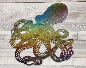 Spiraling Octopus Metal Wall Art