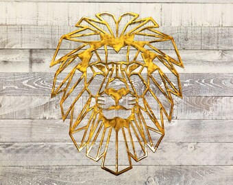 Geometric Lion Metal Wall Art