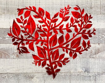 Heart Of Leaves Metal Wall Art