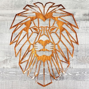 Geometric Lion Metal Wall Art