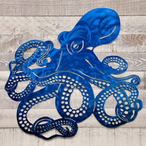 Spiraling Octopus Metal Wall Art