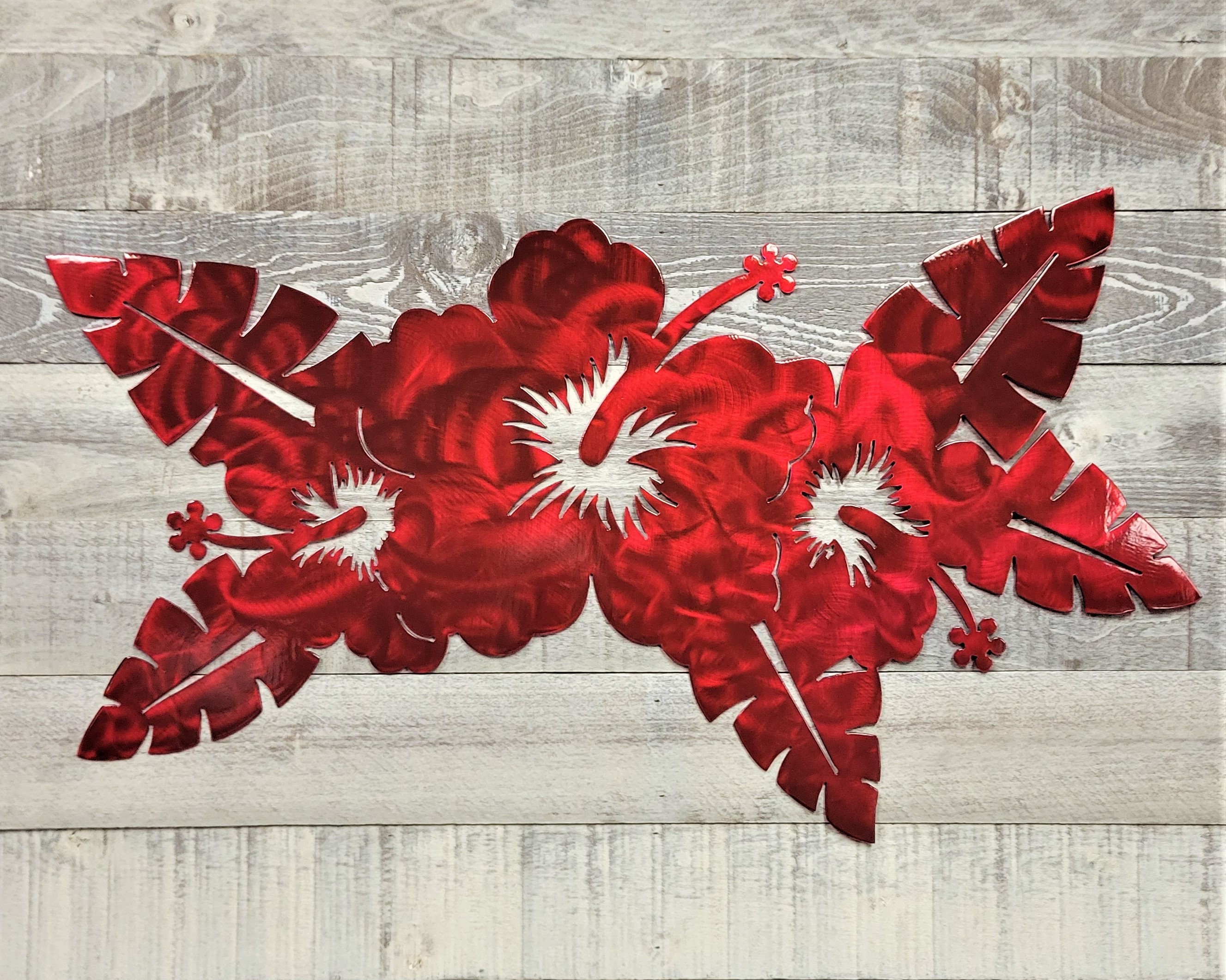 Hibiscus Flower Metal Wall Art Etsy